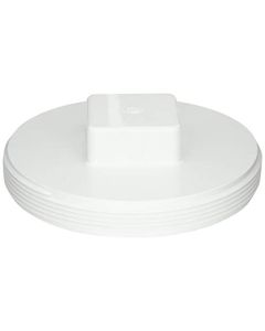 PVC DWV 106 Series Pipe Fitting, Cleanout Plug for closing the end of a cleanout adapter, Size 4 in