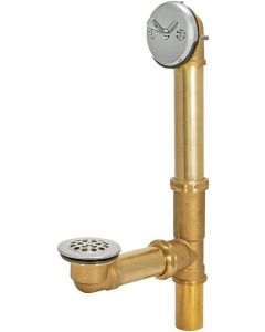 EZ-FLO EZ-35201  1-1/2 Inch Trip Lever Bath Waste and Overflow Drain, Brass with Chrome Plated Trim