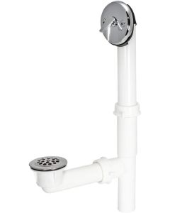 EZ-FLO EZ-35213 1-1/2 Inch Lift and Lock Two-Hole Trip-Lever Bath Waste Drain, Stainless Steel Tubular with Chrome Trim