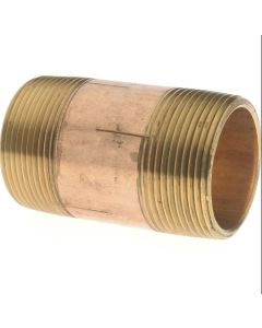 Brass Nip 2024-300 3" Long, 1-1/2" Pipe Threaded Brass Pipe Nipple NPT Thread, Red Brass 2024-300 - 02205193