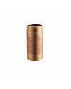 Brass Nip 2024-400 Pipe Nipple, 1-1/2 in x 4 in L, Brass, MNPT, SCH 40/STD, Domestic