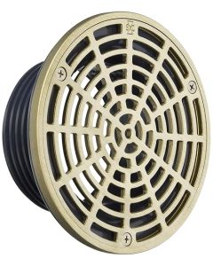 Sioux 832-4HNR FinishLine Adjustable Floor Drain With Ring and Strainer, 4 in Outlet, Hub Connection, PVC Drain