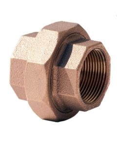 Brass Ftg XNL187-12,Pipe Union, 3/4 in Nominal, FNPT End Style, 125 lb, Brass, Rough, Import