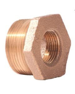 Brass Ftg XNL114-2420 XNL114-2420 Hex Head Pipe Bushing, 1-1/2 x 1-1/4 in Nominal, MNPT x FNPT End Style, 125 lb, Brass, Rough, Import