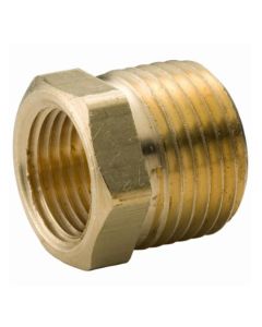Brass Ftg XNL114-2412 Hex Head Pipe Bushing, 1-1/2 x 3/4 in Nominal, MNPT x FNPT End Style, 125 lb, Brass, Rough, Import
