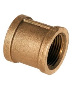 Brass Ftg XNL111-16 Straight Pipe Coupling, 1 in Nominal, FNPT End Style, 125 lb, Brass, Rough, Import