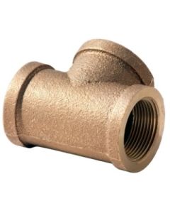Brass Ftg XNL106-32 Straight Pipe Tee, 2 in Nominal, FNPT End Style, 125 lb, Brass, Rough, Import
