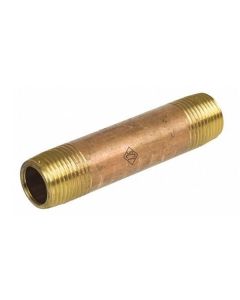 Smith-Cooper 4385011210 1/2" MNPT x 1-1/2" TBE Brass Pipe Nipple Sch 40