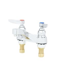 T&S Brass Faucets B-0871 Lavatory Faucet, Deck Mount, 4" Centers, Aerator, 1/2" NPSM Male Shanks
