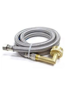 Easyflex EF-DC-38CHBL-60 Stainless Steel Braided Dishwasher Connector with 3/8" Compression x 3/4" Garden Hose Elbow