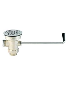 T&S Brass Faucets B-3950 Waste Drain Valve, Twist Handle, 3-1/2" x 2" & 1-1/2" Adapter