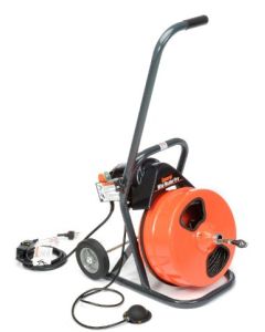 General Wire MRP-B Mini-Rooter Pro Drain/Sewer Cleaning Machine W/ 75' x 3/8"Cable & 4 Pc Cutter Set
