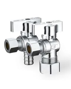 Easyflex EFSV-AG-58C38C Chrome Plated 5/8"OD x 3/8" OD Angle Stop Valve
