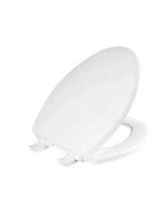Church 1600E4-000 (685E4-000) Elongated Wood Closed Front With Cover Slow Close Easy Clean Hinge Toilet Seat White