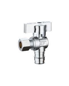 Easyflex EFSV-AG-12CX38C 1/2" Cold Expansion Pex x 3/8" Od Comp Angle Stop, Quarter Turn Stop Valve