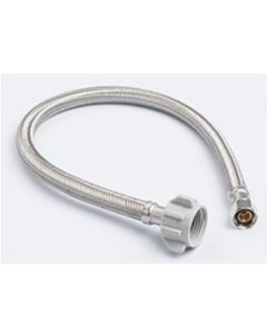 Easyflex EF-TC-38CBC-16 3/8"Cx7/8"BCx16" SS Braided Toilet Connector W/Plastic Nut
